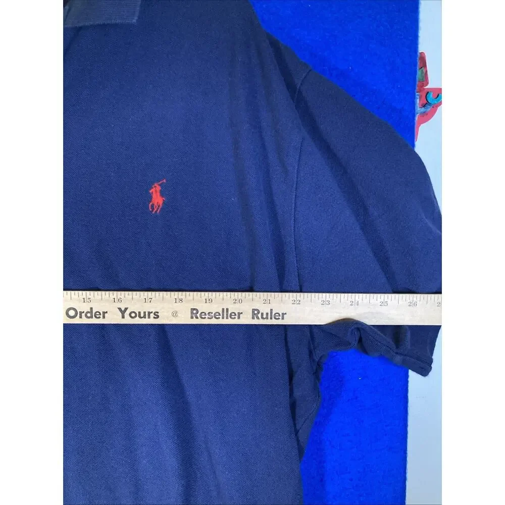 Polo By Ralph Lauren Men XXL Royal Blue Polo Shirt Short Sleeve red pony